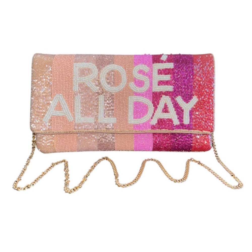 Multicolor “Rose’ All Day” Beaded Clutch Bag‎